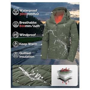 Veste matelassée à capuche pour femme, imperméable, légère, entièrement zippée, chaude, matelassée, manteau d'hiver décontracté, parka pour l'extérieur, par temps froid - Product Image 5