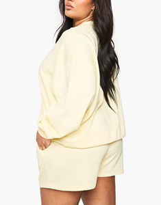 Conjunto de 2 Piezas de Alta Calidad, Sudadera Oversize de Hip Hop con Hombros Caídos, 100% Algodón Grueso, 3 Botones, Estilo Urbano - Product Image 2