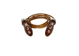 Customized Heavy Adult Gym Fitness Sports <b>Exercise</b> Single Skip <b>Rope</b> Solid Wood Handle with Real Cowhide Smart for Home Use - Product Image 4