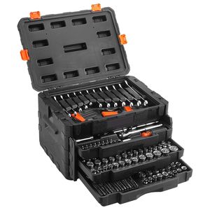 Set di Attrezzi Meccanici da 450 Pezzi con Bussole Profonde e Standard SAE/Metriche, Attacco da 1/4\", 3/8\", 1/2\", Cassetta Porta Utensili per Meccanici - Product Image 6
