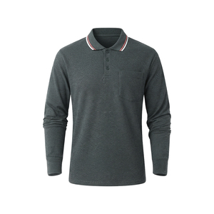 Bulk <b>Long</b> <b>Sleeve</b> <b>Polo</b> <b>Shirts</b> Breathable Button Front <b>Mens</b> Golf Wear Custom Embroidered OEM Apparel Smart Casual <b>Shirt</b> - Product Image 1