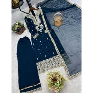 ชุดด้านบนและด้านล่างที่สวยงามของผู้หญิงพร้อม dupatta แฟนซีสำหรับงานปาร์ตี้ - Product Image 4