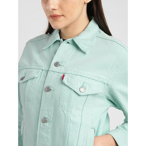 Veste en jean classique boutonnée coupe ample décontractée élégante écologique personnalisable pour l'automne/hiver couleur bonbon - Product Image 5