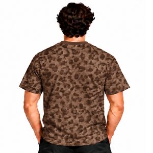 Chocolate Brown <b>Leopard</b> <b>Print</b> T <b>Shirt</b> Short Sleeve Casual Crew Neck Pattern Tee Soft Lightweight Streetwear Everyday Fashion Top - Product Image 2