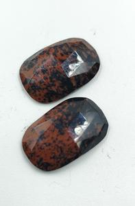 Natural Mahogany Obsidian Cushion Rose Cut Cabochon Pair Loose Jewelry Making Supplies High Quality Black 5 Gram Polished Color - Product Image 4