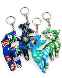 Llaveros de tela hechos a mano con borlas de algodón reciclado, accesorios bohemios étnicos para bolsos, colgantes ecológicos para carteras. - Product Image 4