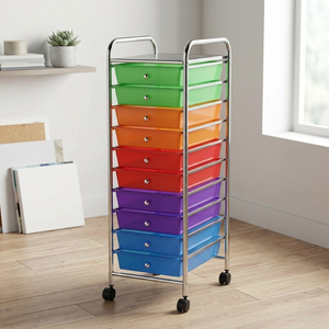 Best OEM EBay Wholesale Taiwan Household Storage Manufacturer Home <b>Trolley</b> Cabinet 10 Tier Plastic Storage Drawer - Product Image 1