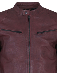 Hot Selling Men's Slim High Street Leather Jacket with Stand Collar Canvas Fabric Front Logo Winter Streetwear - Product Image 2