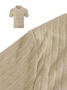 Conjunto Casual de Verano para Hombre, Camiseta de Manga Corta y Pantalones Cortos, Dos Piezas, Estilo con Patrón de Toalla, Tela de Poliéster - Product Image 4