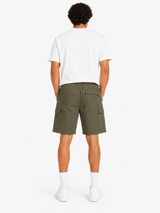 Shorts cargo utilitaires vert olive pour homme, légers, décontractés, d'été, multi-poches, avec cordon de serrage à la taille, coupe décontractée, pour l'extérieur - Product Image 4