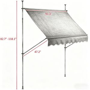 Tenda da Sole Retrattile con Telaio in Alluminio 4M Estensibile Protezione UV Tettoia Antipioggia con Funzione Antivento per Terrazze - Product Image 5