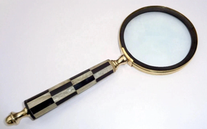 FAIZA CRAFT Handmade Handcarved Eco-Friendly Round Bone Handle Resin <b>Magnifying</b> <b>Glass</b> Antique Loupe From Uttar Pradesh - Product Image 2