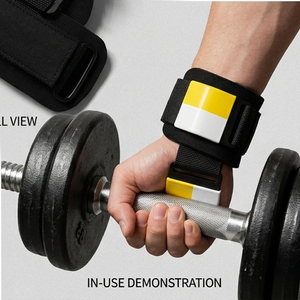 <b>Adjustable</b> Neoprene Wrist Support <b>Straps</b> With Hook Loop Closure For Weight Lifting Hooks Pull Up Power lifting Hook - Product Image 4