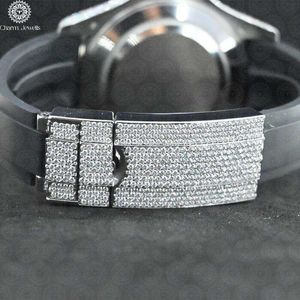 Charm Jewels Luxury Stainless Steel Watch 42mm Round Case Rubber Band Perpetual <b>Calendar</b> Mechanical Movement Analog Dial - Product Image 3