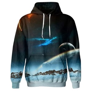 Sudadera con Capucha Personalizada con Estampado 3D de Galaxia, Espacio y Planetas, Sudadera Sublimada con Estampado Completo, Nebulosa Azul, Unisex, Venta al Por Mayor - Product Image 1