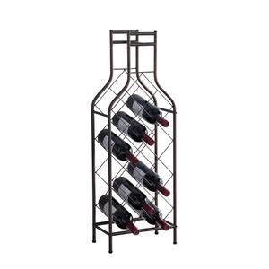 Porte-bouteilles créatif en métal en forme de bouteille de vin, sur pied, capacité 12 bouteilles, organisateur de rangement pour vin en fil de fer autoportant - Product Image 6
