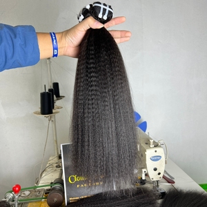 Kinky Straight Yaki Bundles Non Transformés Couleur Noire Naturelle 100% Cheveux Humains Vierges Bruts - Product Image 3