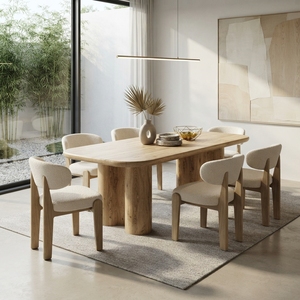 Table de salle à manger extérieure moderne et portable en bois de teck rustique et durable, mobilier de patio solide pour l'extérieur, idéale pour appartement et parc - Product Image 2