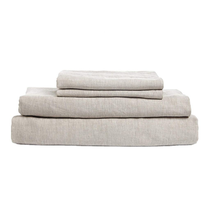 Wholesale High Quality Plain Hotel Use Stonewashed 100% Pure Linen Bedding <b>Set</b> with 1 Flat Sheet 1 Fitted Sheet 2 Pillowcases - Product Image 1
