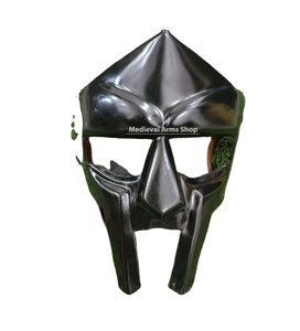 Masque de gladiateur médiéval fait main en acier doux, masque de guerrier romain pour reconstitution historique, costume de festival d'Halloween - Product Image 1