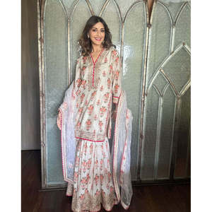 Conjunto de traje de fiesta para mujer Top elegante Sharara con Dupatta elegante - Product Image 1