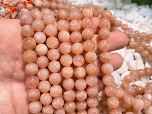 Perles rondes en pierre de soleil naturelle de 8 mm, perles de pierres précieuses polies pour la fabrication de bijoux et de bracelets, vente en gros - Product Image 4