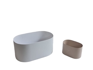 Vase à fleur beige minimaliste moderne avec jardinière de table décorative au fini mat pour la maison et le bureau vente directe - Product Image 3