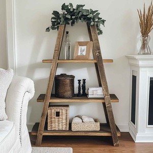<b>Rustic</b> Ladder <b>Shelf</b> Made from Reclaimed Wood - Wholesale B2B - Product Image 1