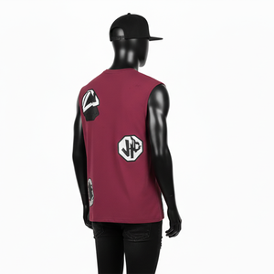 Camiseta sin mangas de algodón jersey estilo urbano con estampado gráfico y logo personalizado, camiseta de verano 100% algodón para hombre, corte holgado, estampada. - Product Image 5