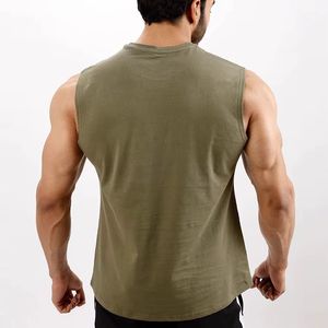 เสื้อกล้ามกีฬาผู้ชาย Aim Sports สีพื้น แห้งเร็ว ผ้าฝ้ายถัก 100% คอกลม แขนกุด สวมใส่สบาย เหมาะสำหรับออกกำลังกาย - Product Image 5