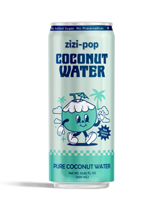 Agua de Coco Zizi-Pop en Lata de 320 ml, Agua de Coco Pura y Real, Sin Azúcar, Jugo Filtrado - Product Image 1