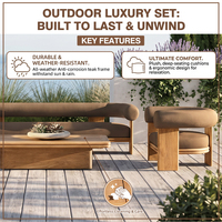 Canapé en bois massif de teck, design élégant, entretien facile, assise profonde, luxe moderne, robuste, fournisseur OEM ODM Foshan
