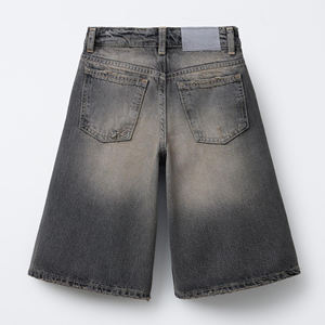 Shorts Largos de Mezclilla Sólidos 2026 con Cintura Interior Ajustable, Cierre de Botones Delanteros, Diseño Desgastado por el Sol, Transpirables y de Secado Rápido - Product Image 2