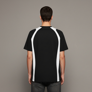 เสื้อยืดทรงหลวมแบบใหม่ ผ้าฝ้าย 100% สีทูโทน สำหรับผู้ชาย เป็นมิตรกับสิ่งแวดล้อม น้ำหนัก 180 กรัม รับสั่งทำพร้อมพิมพ์โลโก้ดิจิทัล สไตล์สตรีทแวร์ - Product Image 2