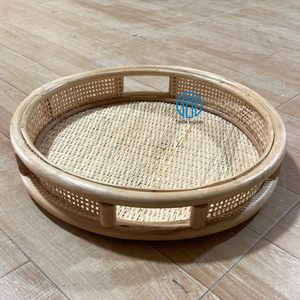 New Arrival Rattan Serving <b>Tray</b> Deep Edge Handmade Design Sustainable Serving Basket Wholesale Bulk Supplier <b>Table</b> Organization - Product Image 4