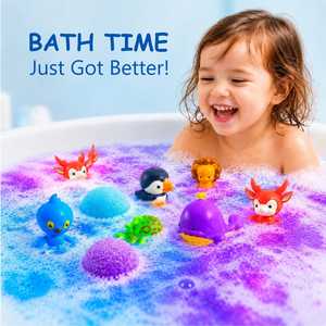 Bombes de bain effervescentes bio en gros pour enfants avec jouet surprise, formes d'animaux mignons, parfumées et moussantes - Product Image 3