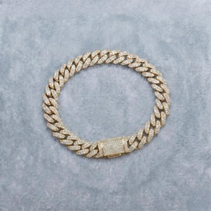 กำไลข้อมือแบบ Cuban Link ชุบโรเดียม เงินแท้ 925 ประดับเพชร VVS Moissanite ดีไซน์เนอร์ สำหรับทุกเพศ เหมาะเป็นของขวัญและเครื่องประดับสำหรับงานปาร์ตี้ - Product Image 2
