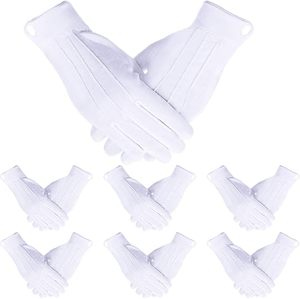 10/100 paires de gants de parade en coton blanc, gants de cérémonie pour smoking, gants de garde d'honneur, type de tissu : coton - Product Image 1
