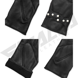 Gants en cuir de mouton SALVA de qualité supérieure, confortables, compatibles écran tactile, longueur poignet, doublure en soie, tendance hiver - Product Image 3
