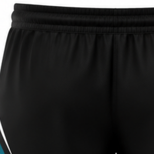 Shorts de volley-ball noir et bleu sarcelle, bas de tenue sportive légers pour la performance d'équipe, vêtements de match et uniformes d'entraînement pour clubs et joueurs - Product Image 4