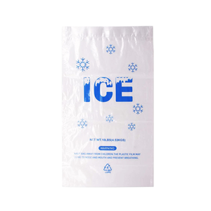 Bolsas de plástico de grado alimenticio transparentes desechables personalizadas LD/HD con cordón e impresión de logotipo bolsas de hielo impermeables - Product Image 3