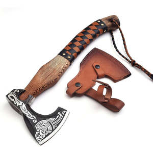 Hache Viking Industrielle de Haute Qualité, Forgée à la Main, Manche Gravé, Lame en Acier à Haute Teneur en Carbone, Tomahawk de Camping – Vente Chaude - Product Image 5