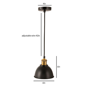 Lámpara Colgante de Metal de Forma Redonda, Más Vendida, con Acabado Negro, Soporte Superior de Latón con Acabado Dorado, Decoración para el Hogar y Cocina - Product Image 6