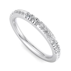 Anillo de Eternidad de Lujo Chapado en Oro Rosa con Diamantes Cultivados en Laboratorio de Corte Brillante y Patrón de Hoja de Trigo Grabado, Certificado IGI - Product Image 2