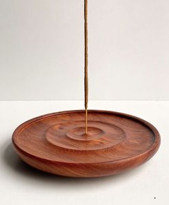 Brûleur d'encens en bois de style arabe avec plateau en bois et insert en laiton pour usage religieux, support décoratif toutes saisons - Product Image 2