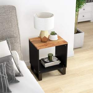 Table basse en bois naturel et noir - Product Image 1