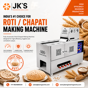 เครื่องทำโรตีเชิงพาณิชย์ JK'S 440V สแตนเลส ผลิตได้ 1050 ชิ้น/ชม. อุปกรณ์เบเกอรี่ ผลิตในอินเดีย รับประกัน 1 ปี - Product Image 4