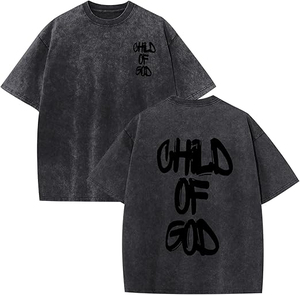 T-shirt Homme Délavé à l'Acide en Gros Streetwear Hip Hop Coton Personnalisé Logo Imprimé Vintage Lavé Fournisseur de T-shirts Tendance - Product Image 1