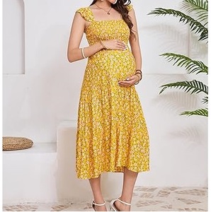 Nouvelle Collection 2026 : Robe de Maternité Imprimée Sans Manches pour Allaitement – Idéale Été et Grossesse - Product Image 3