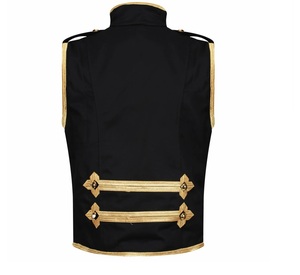 Men's Red Black <b>Gothic</b> Steampunk Argyle Drummer Parade <b>Jacket</b> Music Festivals 100% Cotton Customized Size Customized Costume - Product Image 2